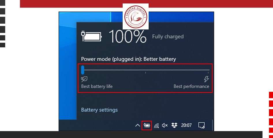 کاهش مصرف باتری لپ تاپ در ویندوز 10
