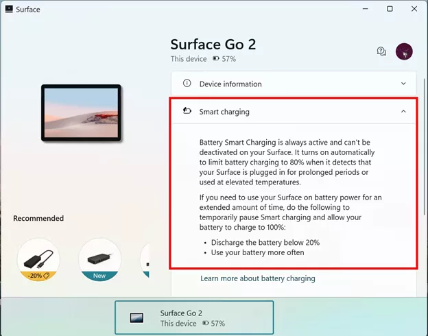 نحوه محدود کردن شارژ باتری در لپ تاپ های Surface